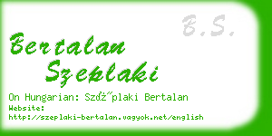 bertalan szeplaki business card